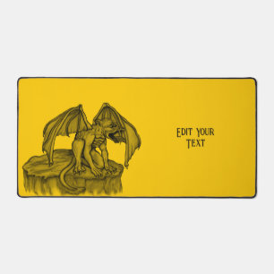 Golem Gargoyle Desk Mat
