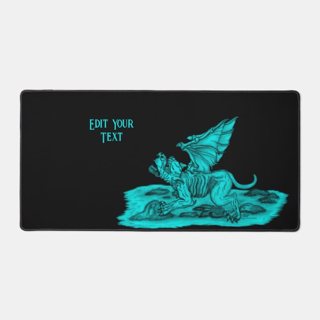 Golem Gargoyle Desk Mat (Front)