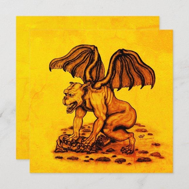 Golem Gargoyle flat card (Front/Back)