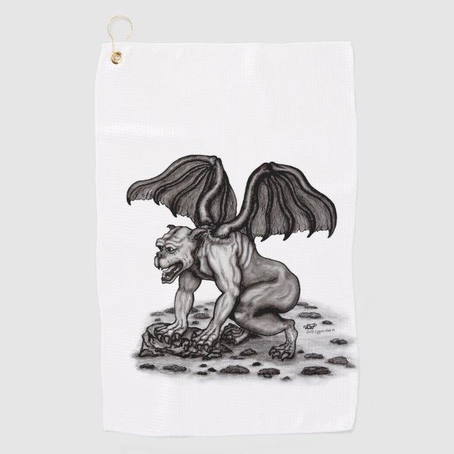 Golem Gargoyle Golf Towel (Front)