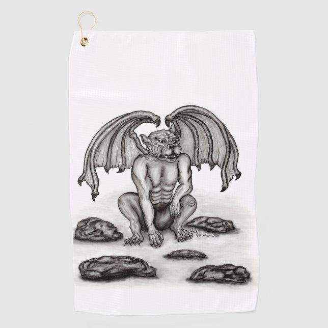 Golem Gargoyle Golf Towel (Front)