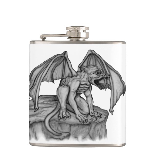 Golem Gargoyle Hip Flask (Front)