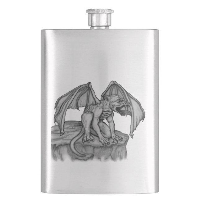 Golem Gargoyle Hip Flask (Front)