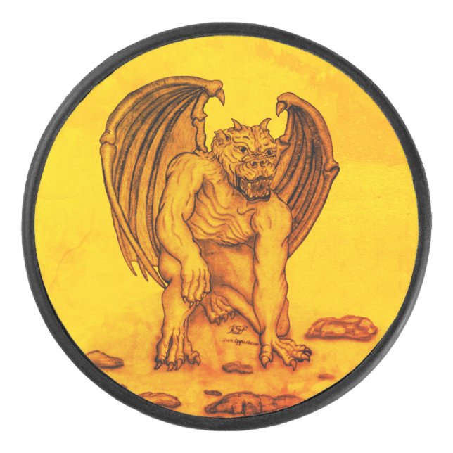 Golem Gargoyle Hockey Puck (Front)