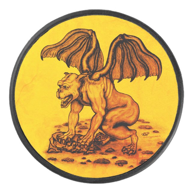 Golem Gargoyle Hockey Puck (Front)