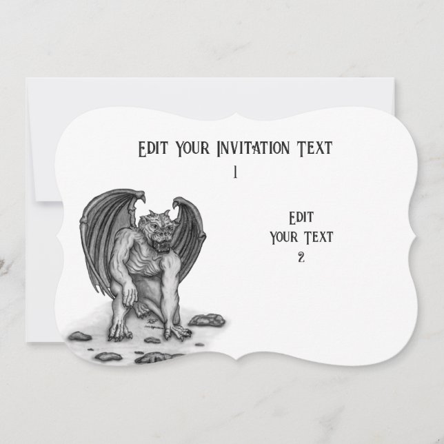 Golem Gargoyle Invitation (Front)