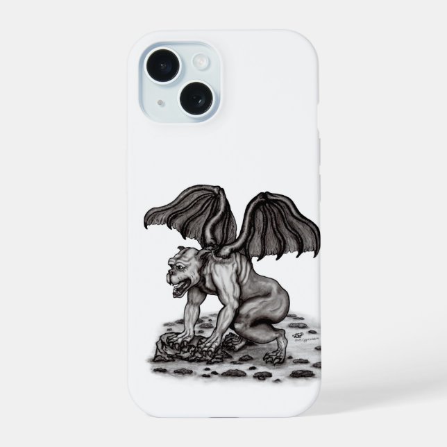 Golem Gargoyle iPhone 15 Case (Back)
