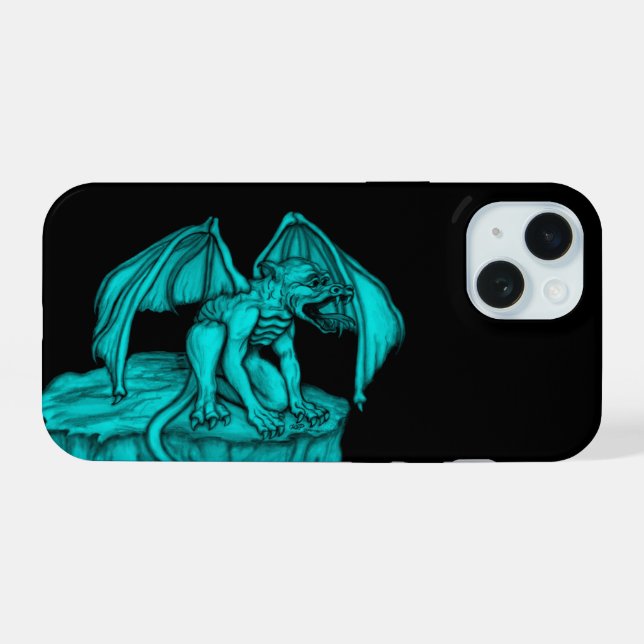 Golem Gargoyle iPhone 15 Case (Back Horizontal)