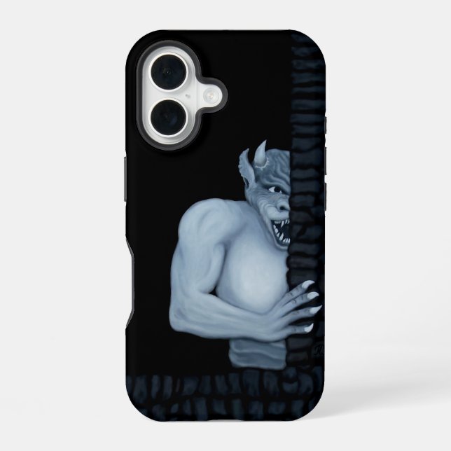 Golem Gargoyle iPhone 16 Case (Back)