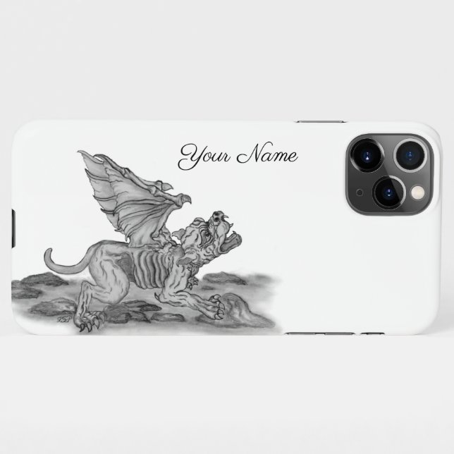 Golem Gargoyle iPhone Case (Back Horizontal)