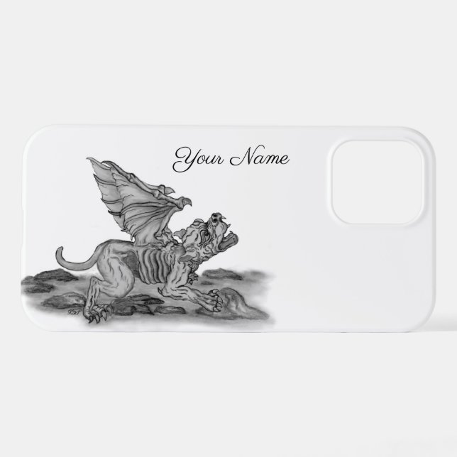 Golem Gargoyle iPhone Case (Back Horizontal)