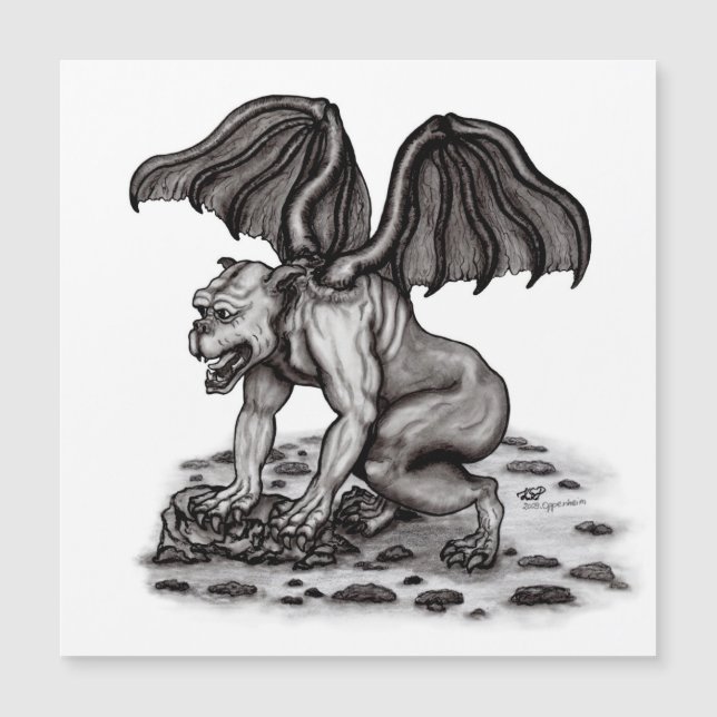 Golem Gargoyle magnetic card (Front)