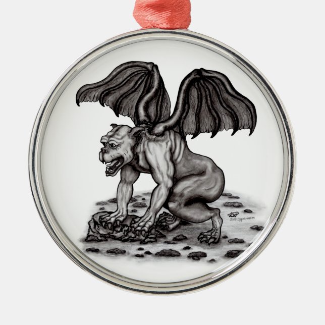 Golem Gargoyle Metal Ornament (Front)