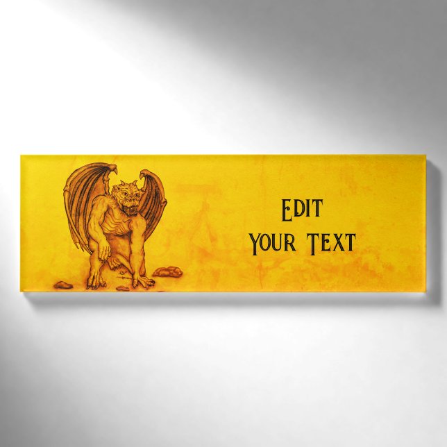 Golem Gargoyle Name Tag (Front)