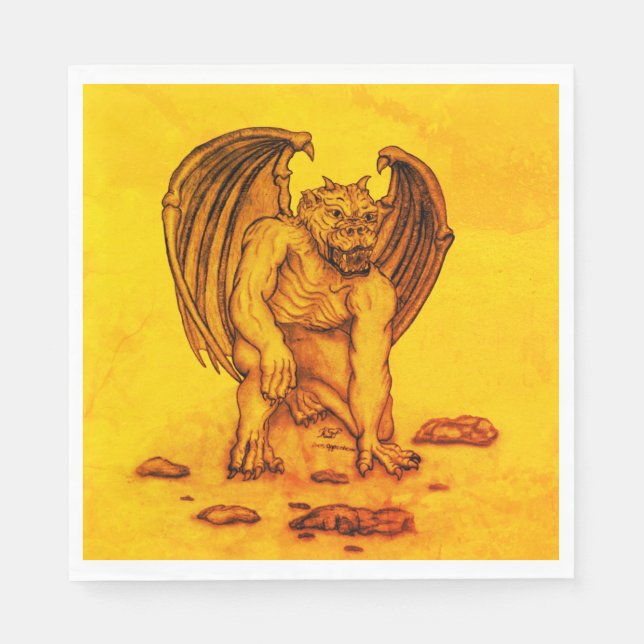 Golem Gargoyle Napkin (Front)