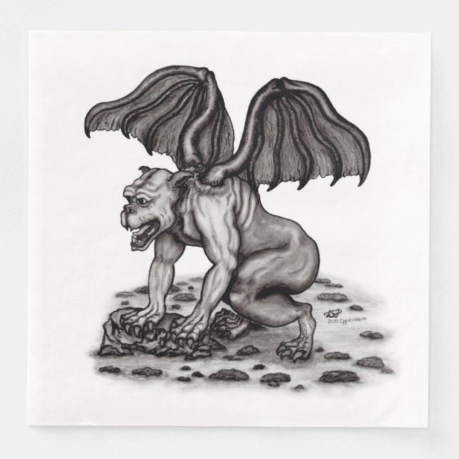 Golem Gargoyle Napkin (Front)