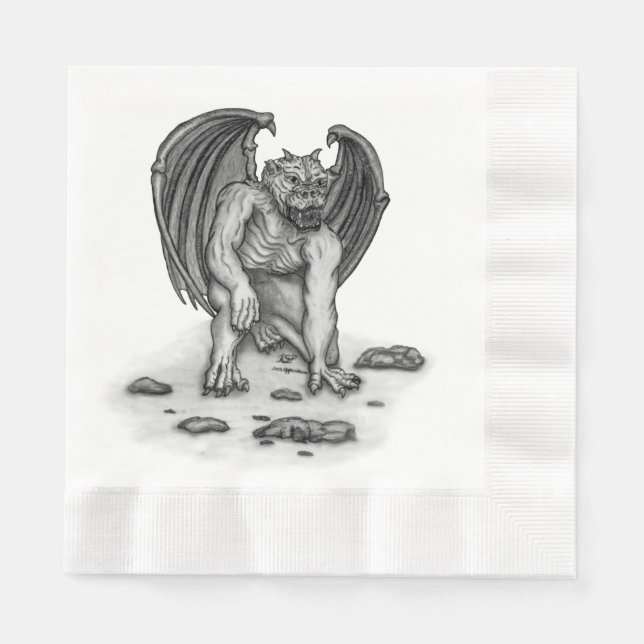 Golem Gargoyle Napkin (Front)