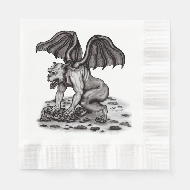 Golem Gargoyle Napkin (Front)