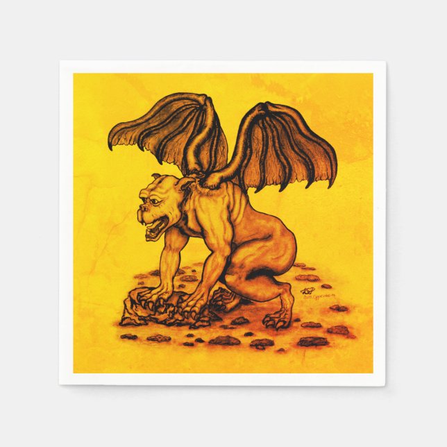Golem Gargoyle Napkin (Front)