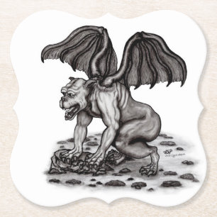 Golem Gargoyle Paper Coaster