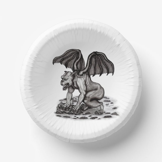 Golem Gargoyle Paper Plate (Front)