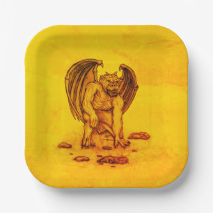 Golem Gargoyle Paper Plate