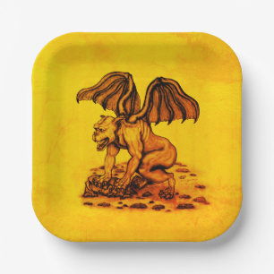 Golem Gargoyle Paper Plate