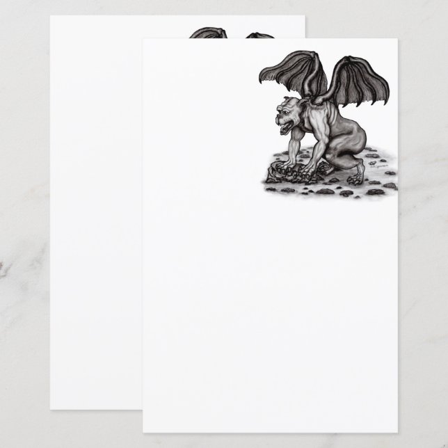 Golem Gargoyle Paper Sheet (Front/Back)