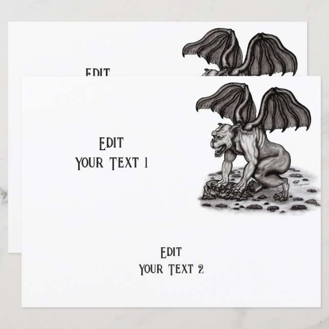 Golem Gargoyle Paper Sheet (Front/Back)