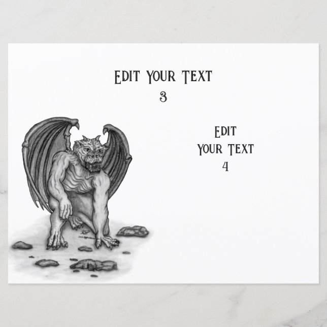 Golem Gargoyle Paper Sheet (Back)