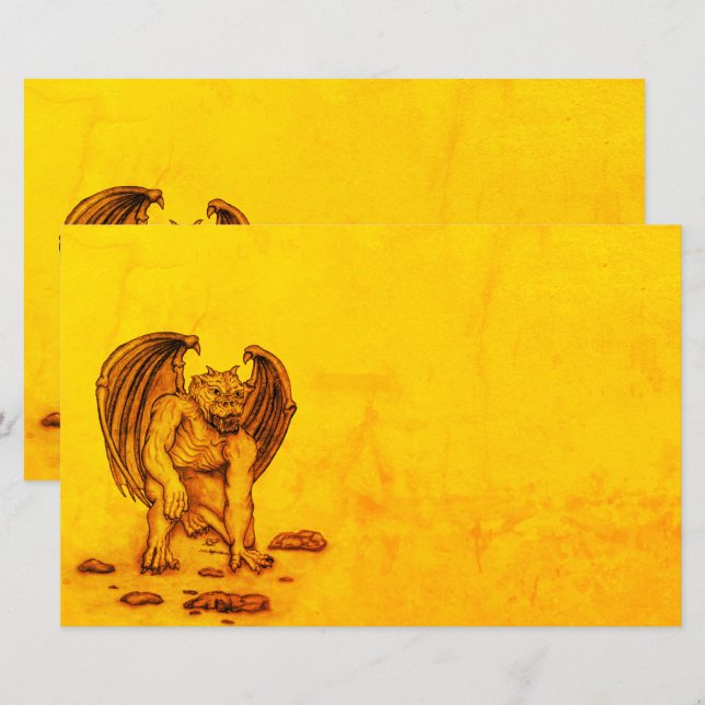 Golem Gargoyle Paper Sheet (Front/Back)