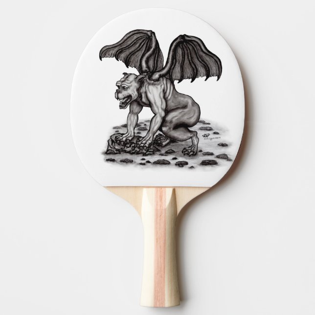 Golem Gargoyle Ping Pong Paddle (Front)