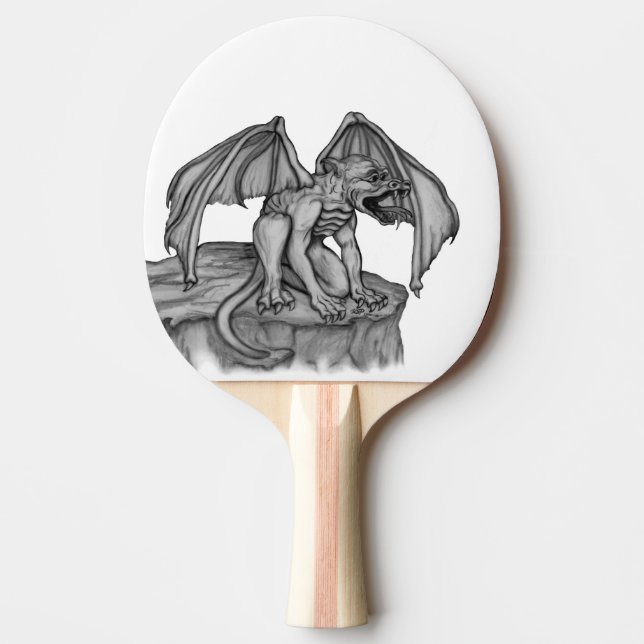 Golem Gargoyle Ping Pong Paddle (Front)