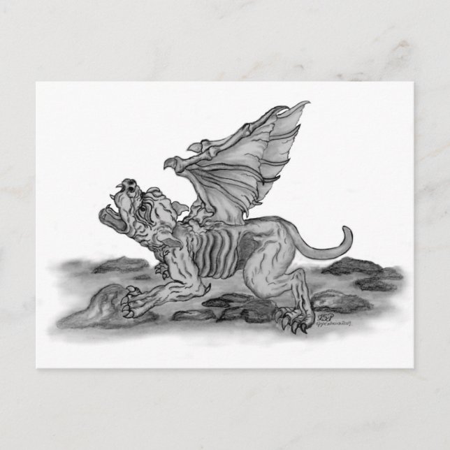 Golem Gargoyle Postcard (Front)