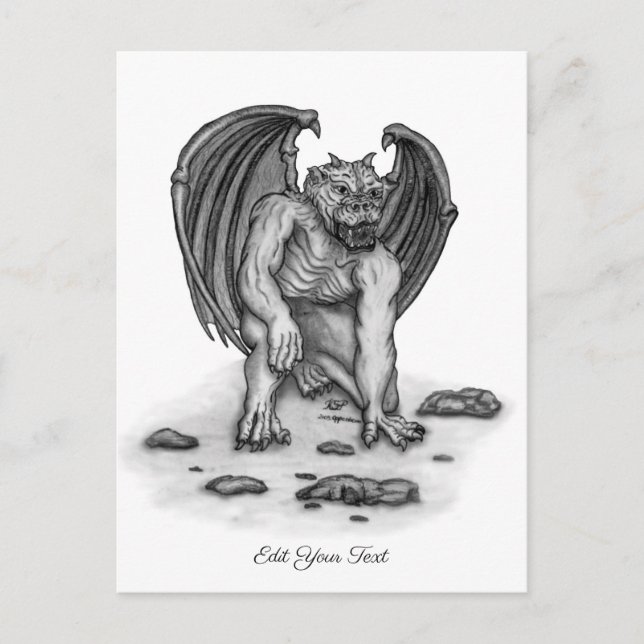 Golem Gargoyle Postcard (Front)