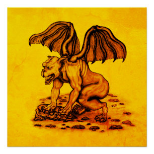 Golem Gargoyle Poster