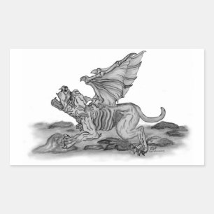 Golem Gargoyle Rectangular Sticker