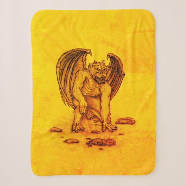 Golem Gargoyle Sherpa Blanket (Front)