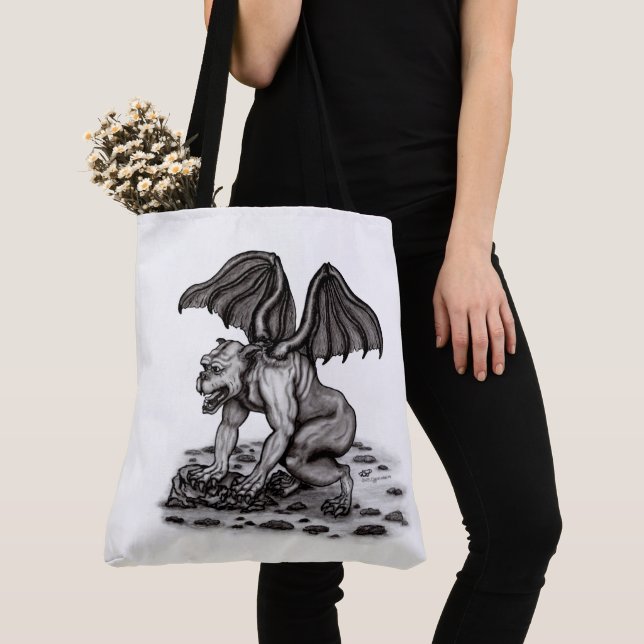 Golem Gargoyle Tote Bag (Close Up)