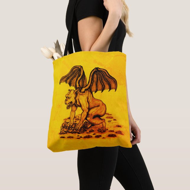 Golem Gargoyle Tote Bag (Close Up)