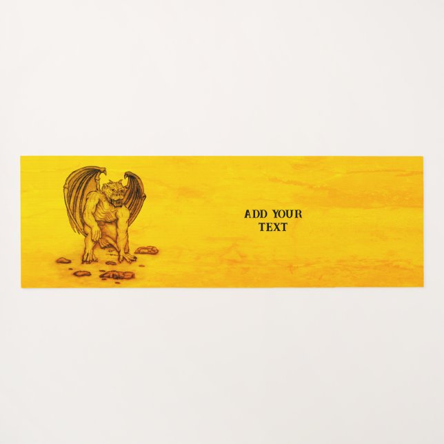 Golem Gargoyle Yoga Mat (Back (Horizontal))