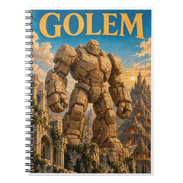 Golem, Gothic Fantasy Monster Notebook (Front)