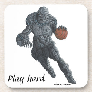 Golem Playing Basketball Sports Plastic Coasters