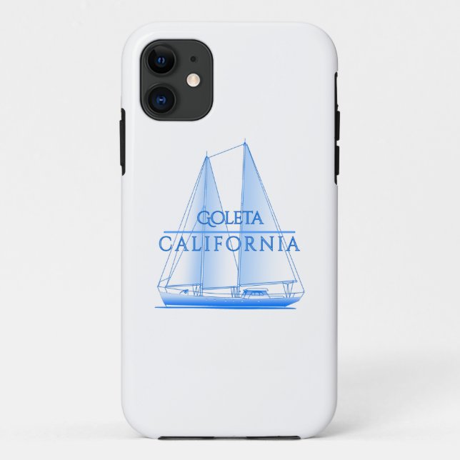 Goleta Coastal Nautical Sailing Sailor Case-Mate iPhone Case (Back)