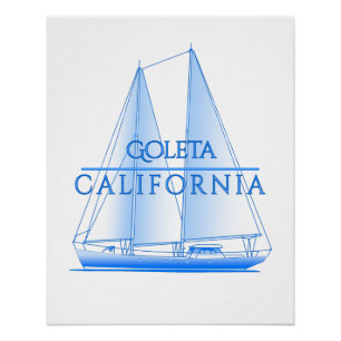 Goleta Coastal Nautical Sailing Sailor Poster