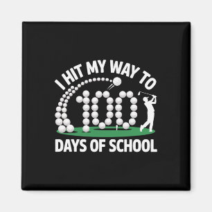 Golf 100 Days Of School Funny Teacher Student 100t Magnet