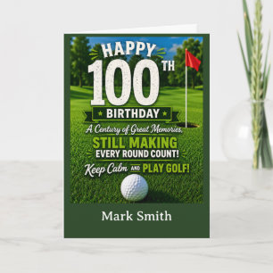 Golf 100th Birthday Card for Golfer on the Green