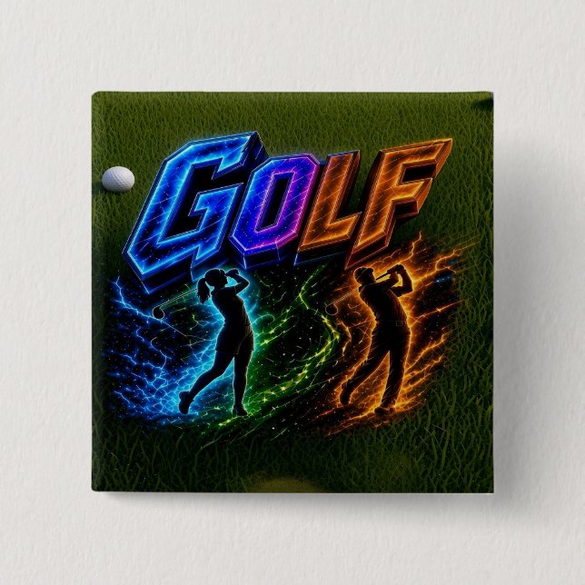 Golf 15 Cm Square Badge (Front)