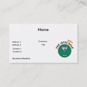 golf 19th hole drink time humour business card