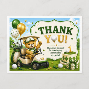 Golf 1 St Birthday Postcard